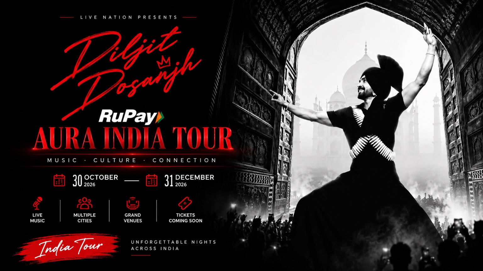 Diljit Dosanjh RuPay Aura India Tour